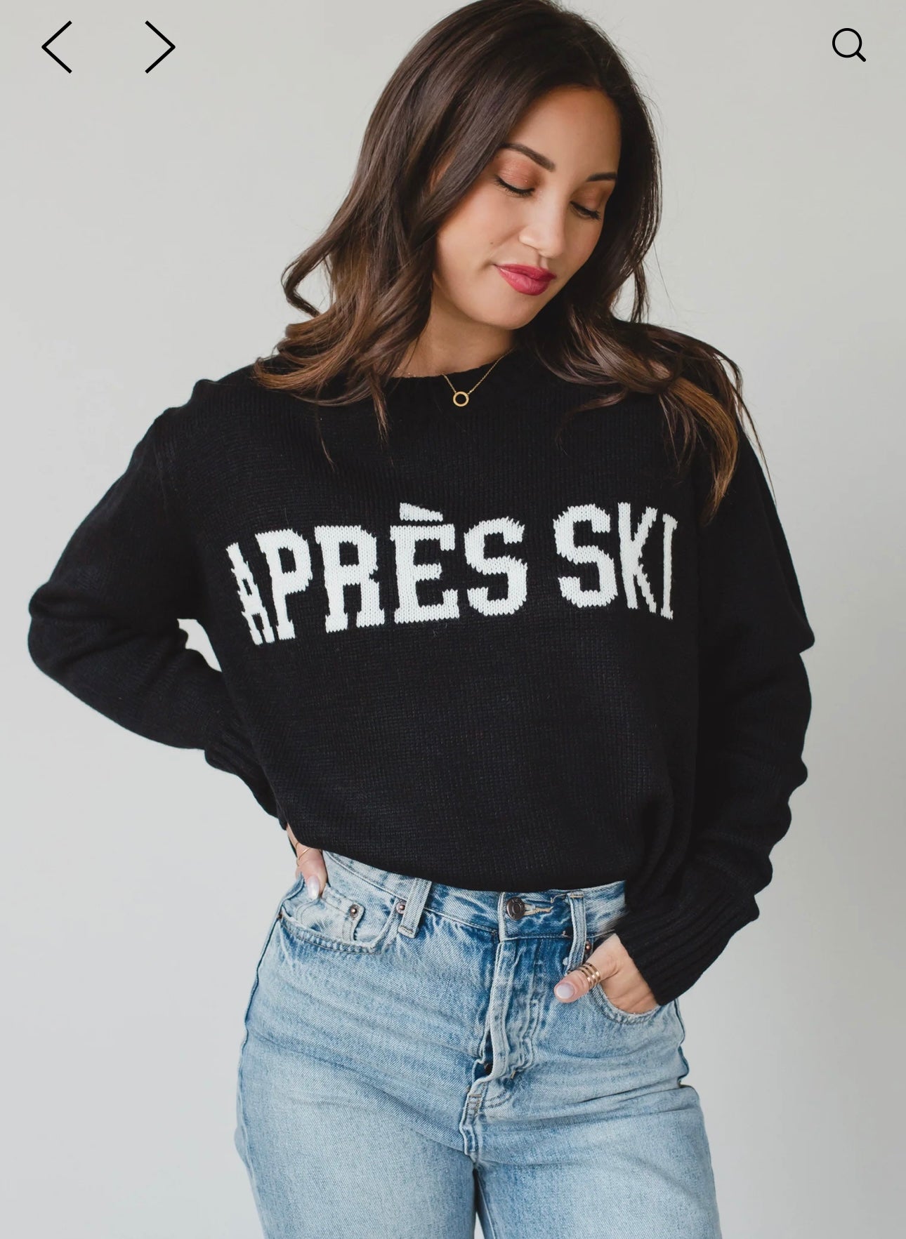 Apres ski black and white sweater