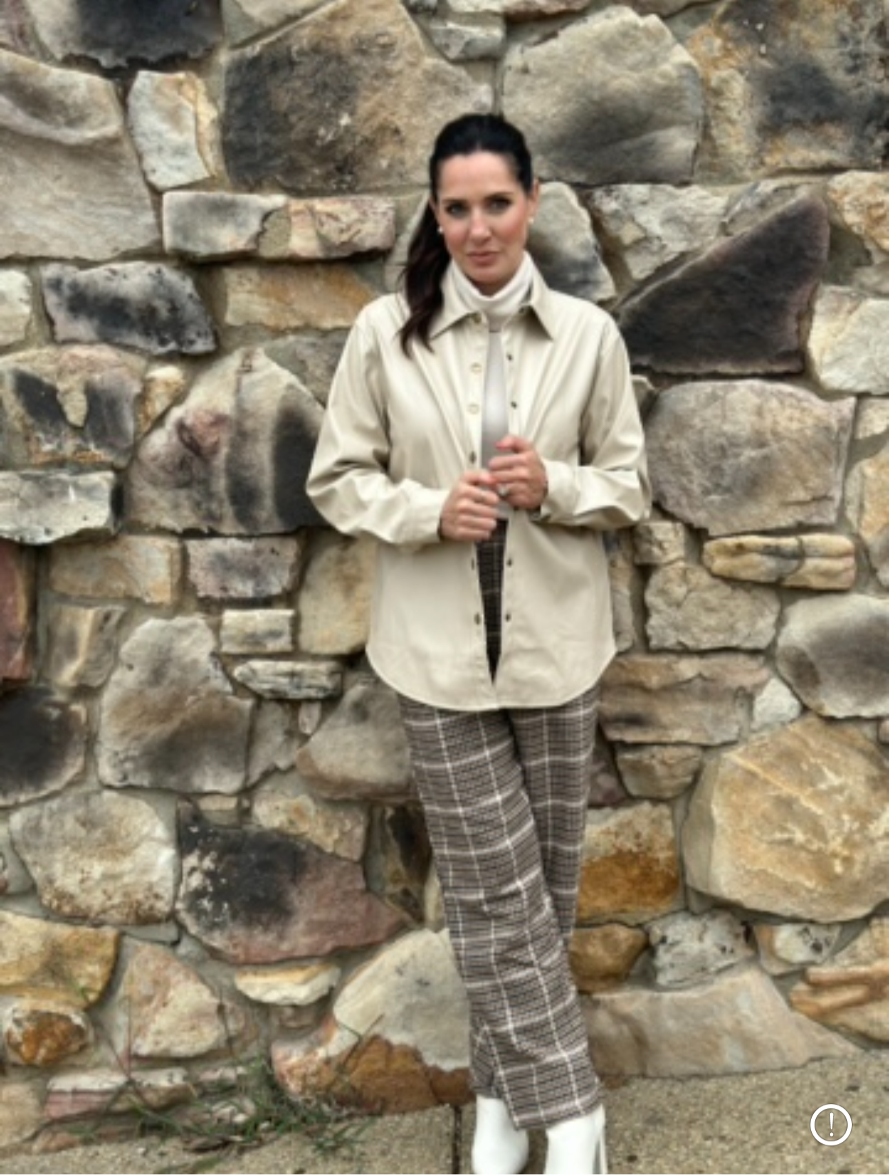 Cream Leather Jacket