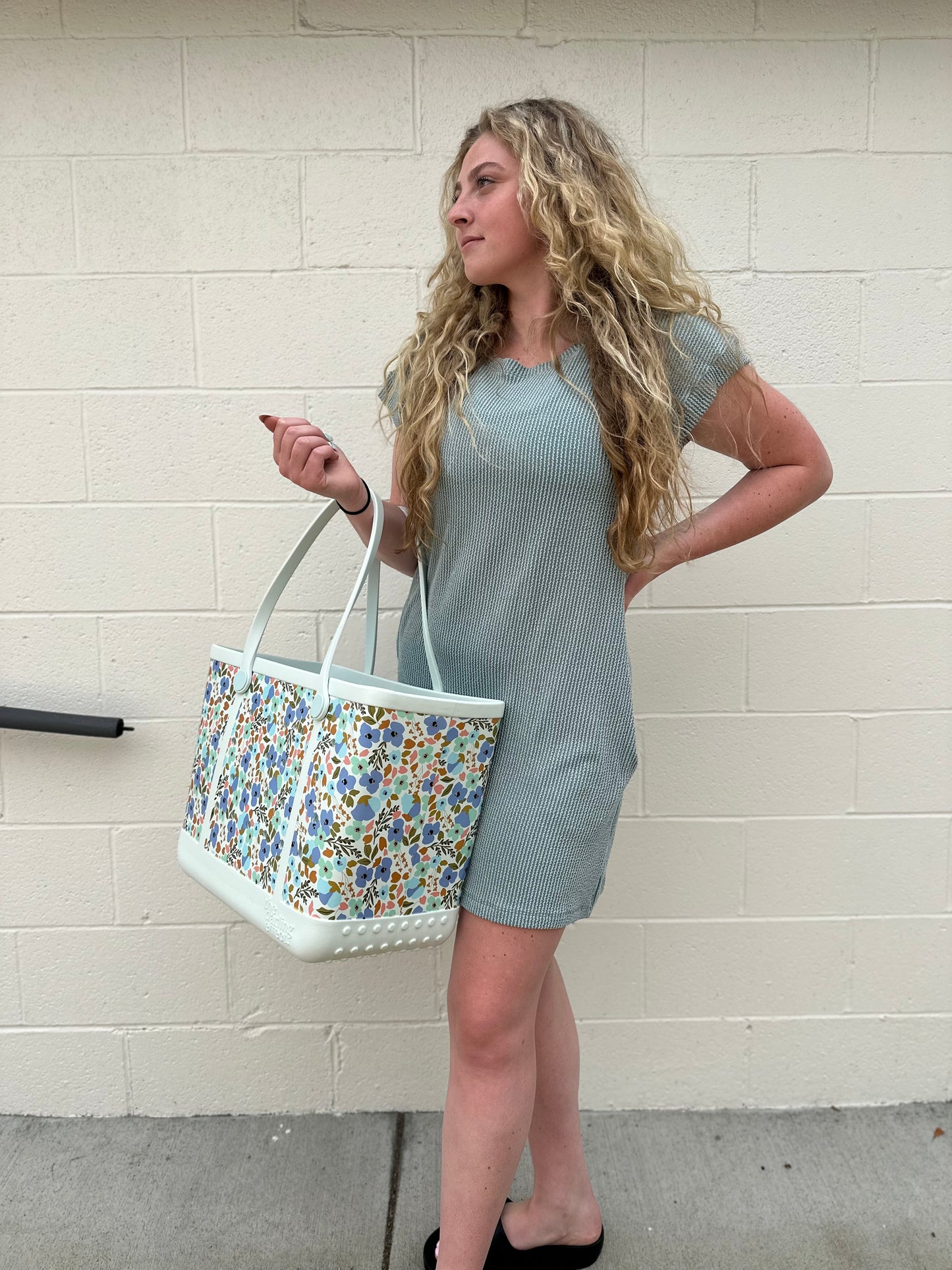 Seagrass wave rib dress