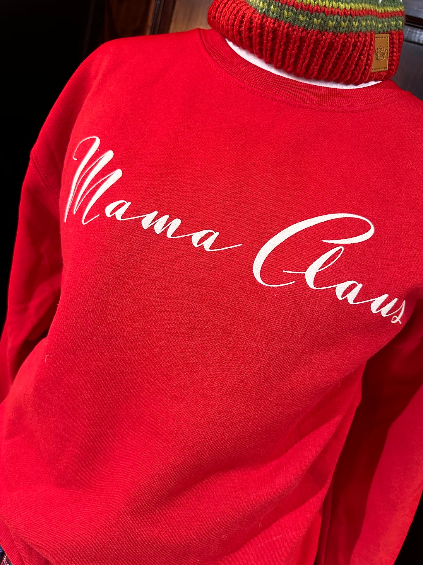 Red “Mama Claus” sweatshirt