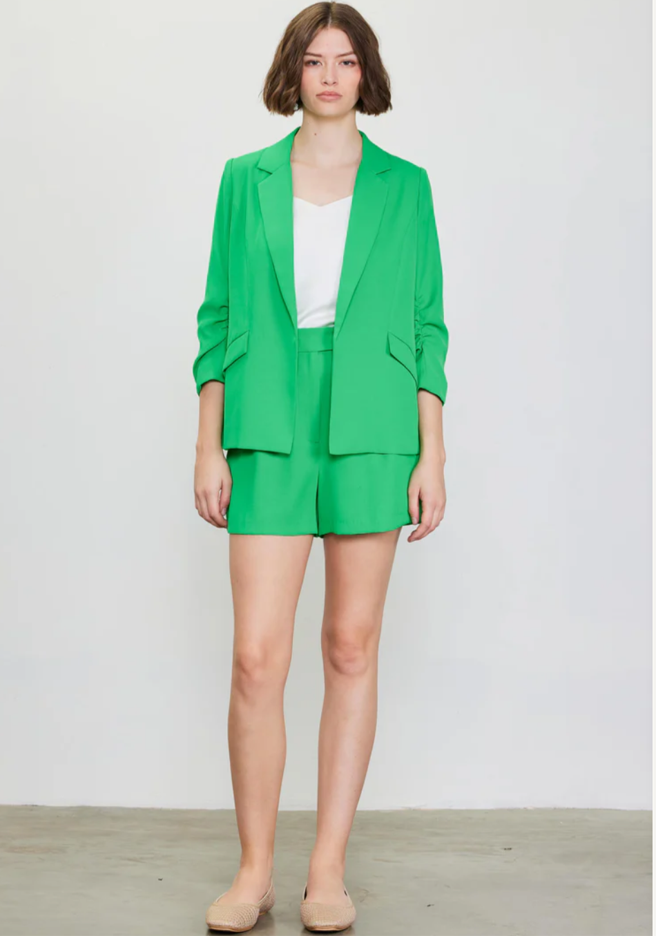 Fresh Green Tailored Shorts