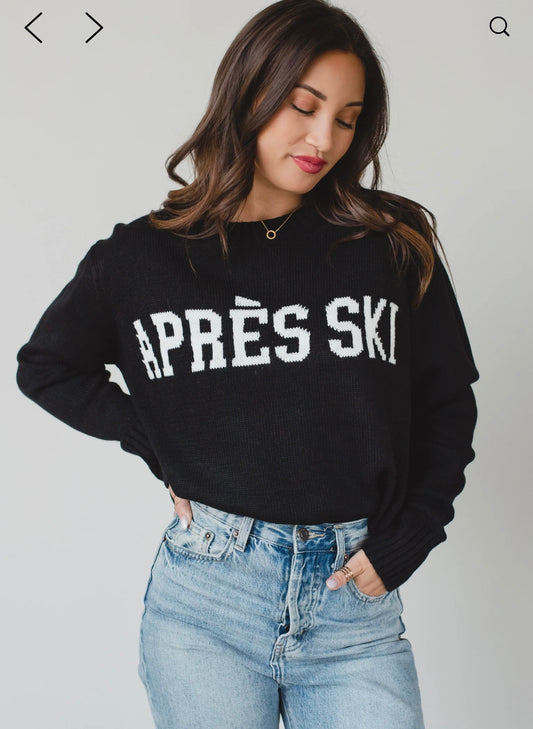 Apres ski black and white sweater