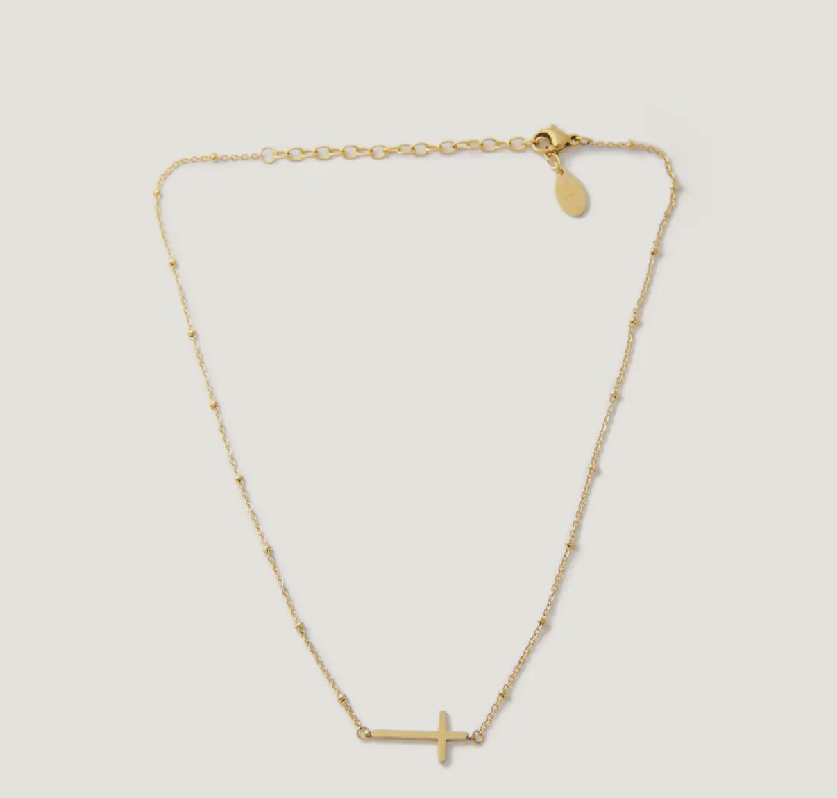 Waterproof gold cross necklace