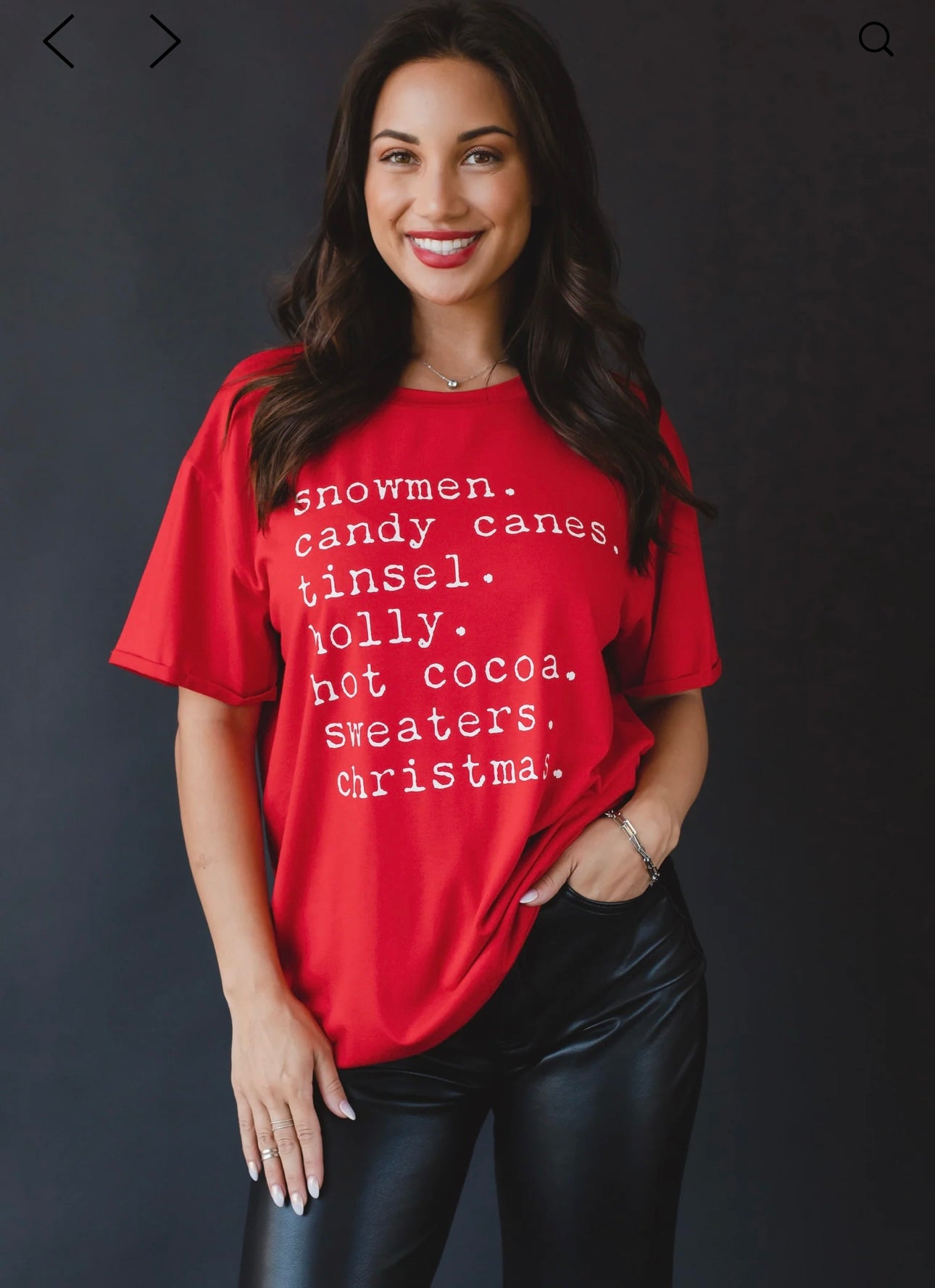 Red Christmas List T-shirt