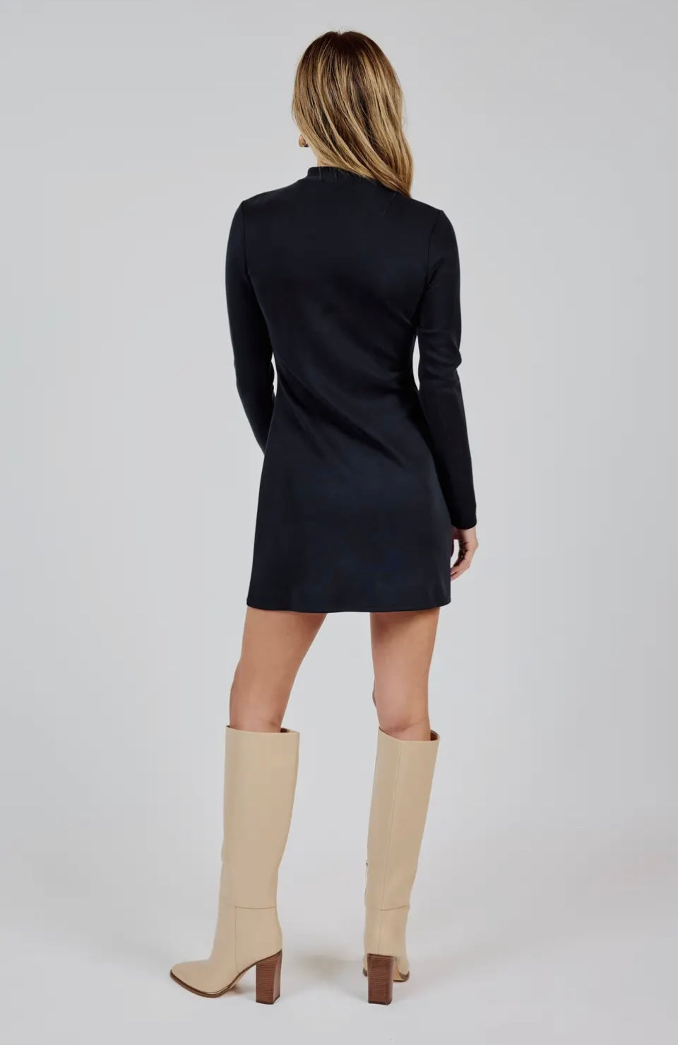 Hustle Mock Neck Knit Mini Dress