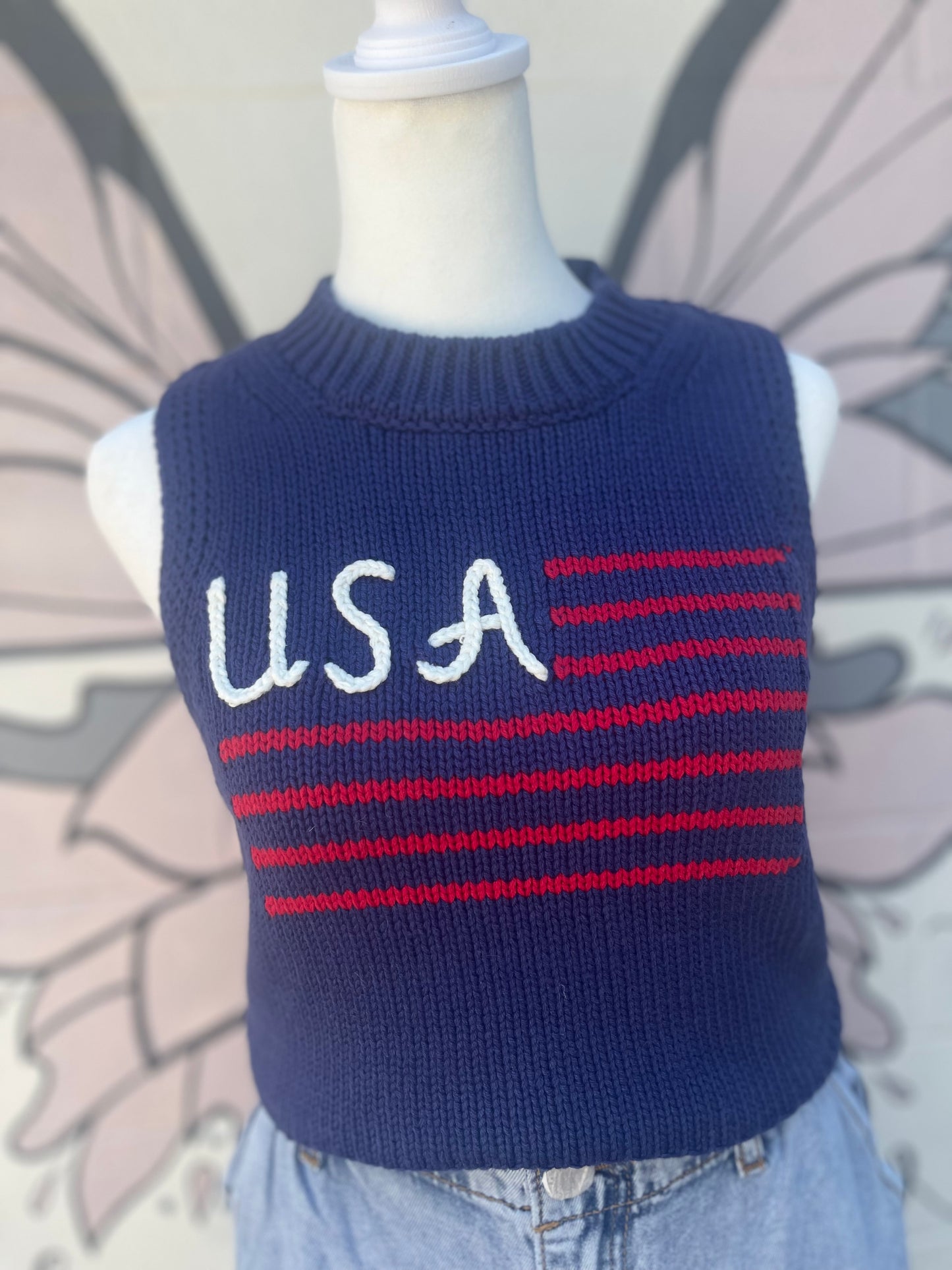 USA Sweater Vest: Navy