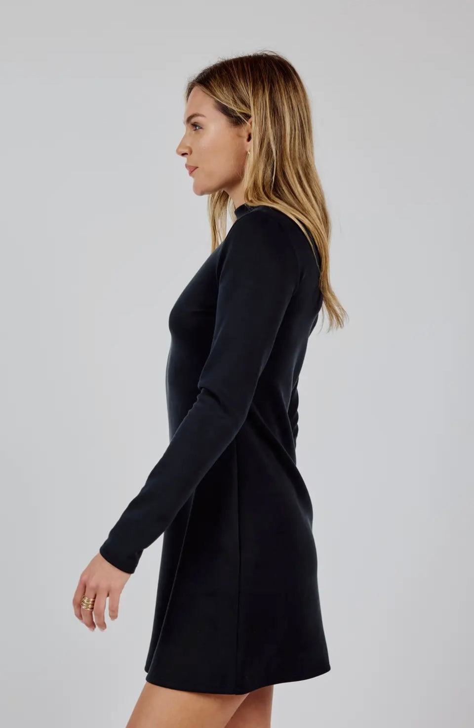 Hustle Mock Neck Knit Mini Dress