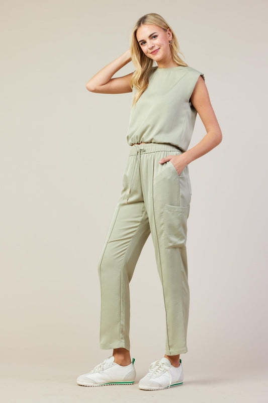 Sage Pintuck Jogger