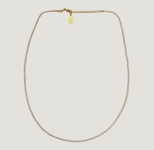 Waterproof micro tennis necklace