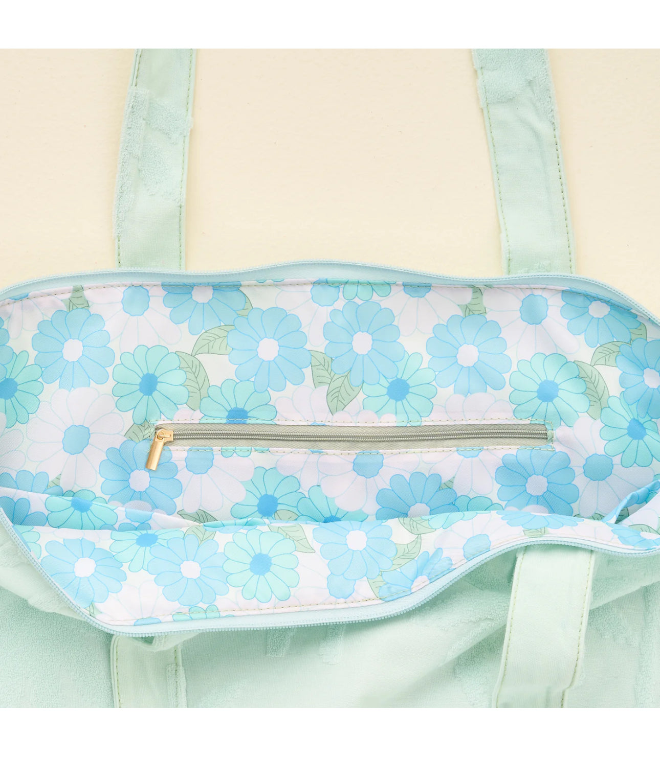 Terry Tote- Aqua Palm