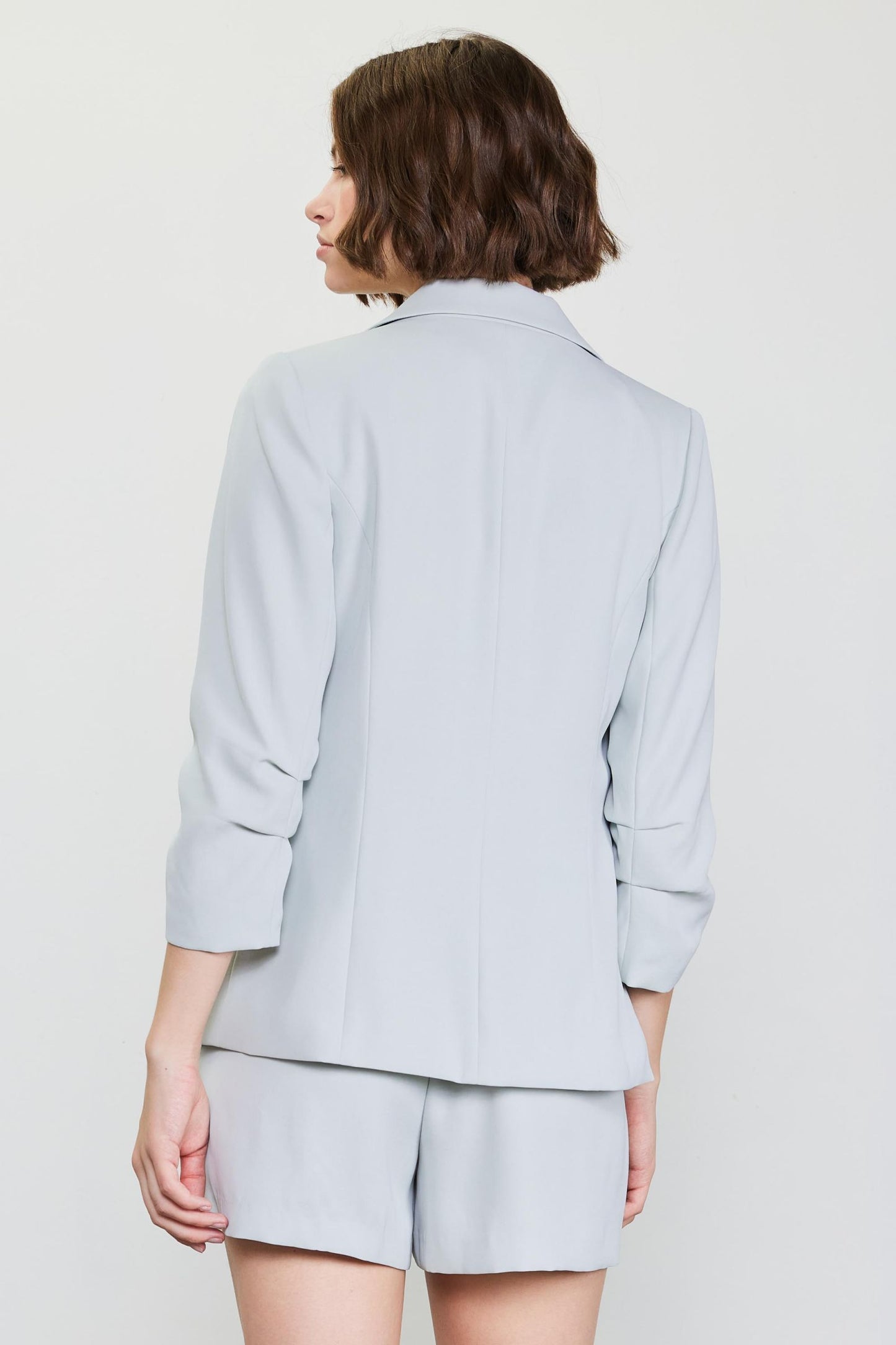 Dove Grey shirted sleeve blazer