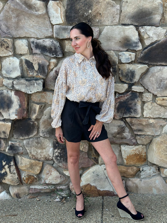 Floral print button down bodysuit