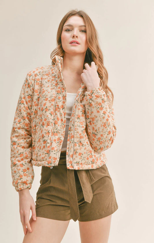 Marigold Corduroy Puffer Jacket