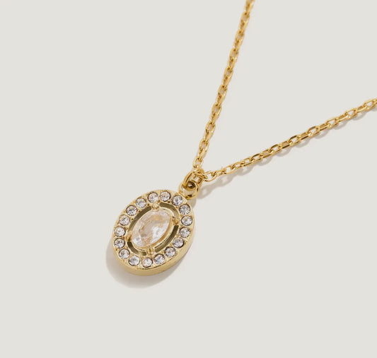 Waterproof oval adjustable gold necklace