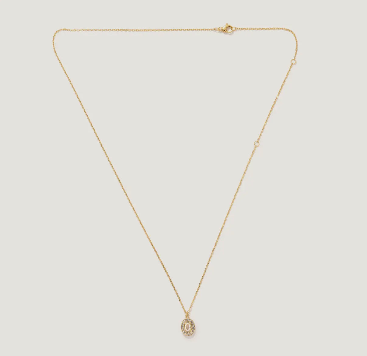 Waterproof oval adjustable gold necklace