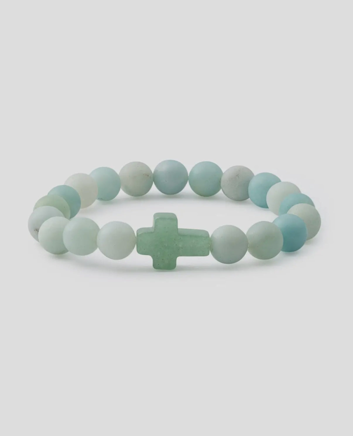 Amazonite cross bracelet