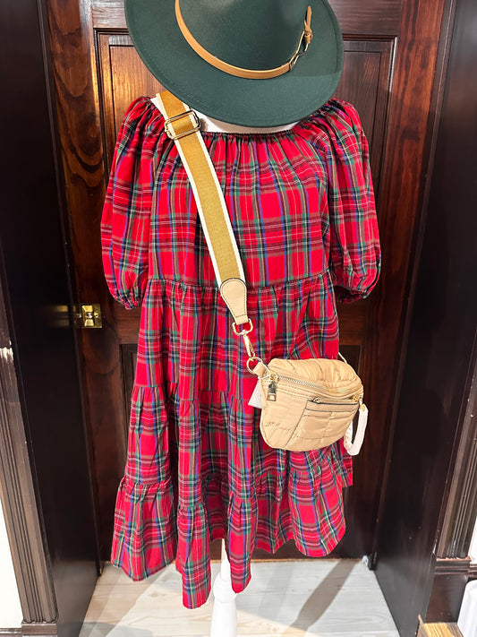 Red plaid dress