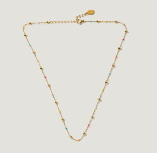 Phoebe Colorful Gold Ball Necklace