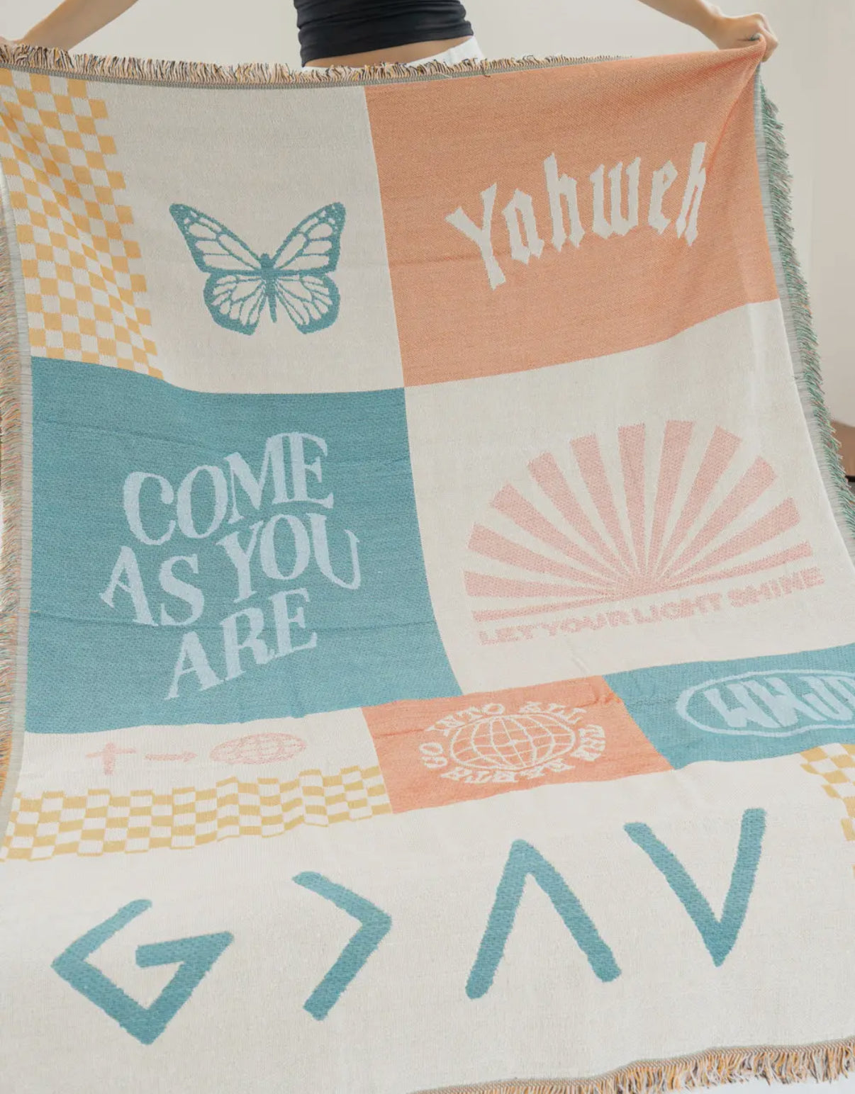 Patchwork throw blanket